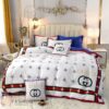 Gucci Bee White Red Style 2 Duvet Cover Sheet Cover Pillow Cases Luxury Bedding Sets