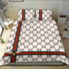 Gucci Bee White Symbol All Over Print Bedding Set