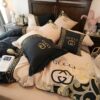 Gucci Black-Cream Luxury Brand Bedding Set