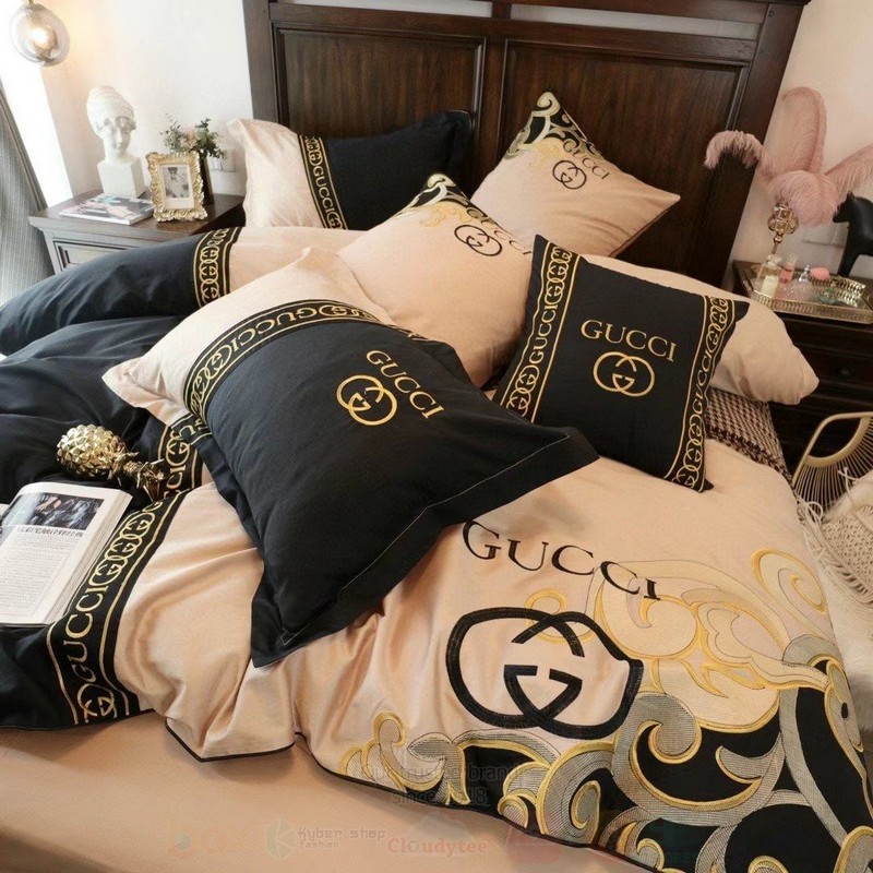 Gucci Black-Cream Luxury Brand Bedding Set Gucci Black-Cream Luxury Brand Bedding Set