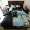 Gucci Black Light Blue Bedding Set