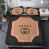 Gucci Black Pink Logo All Over Print Bedding Set