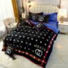 Gucci Black Purple Bedding Set