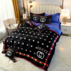 Gucci Black Purple Bedding Set