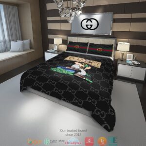 Gucci Black Quilt Bedding Set
