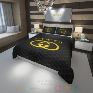Gucci Black-Yellow Inspired Bedding Set