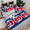 Gucci Blue And Red Symbol Full Print Bedding Set