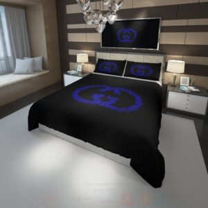 Gucci Blue-Black Luxury Brand Bedding Set