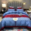 Gucci Blue Dark Red Quilt Bedding Set
