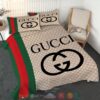 Gucci Brand Gc Khaki Pattern Quilt Bedding Set