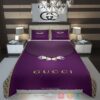 Gucci Brand Purple Quilt Bedding Set