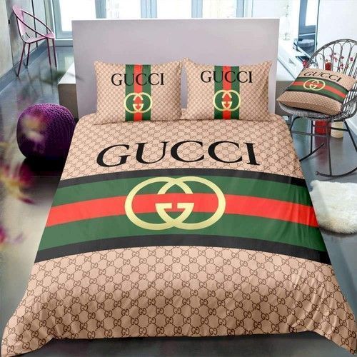 Gucci-Brown-Duvet-Cover-Pillow-Cases-Quilt-Bedding-Set-1