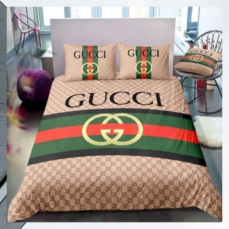 Gucci-Brown-Duvet-Cover-Pillow-Cases-Quilt-Bedding-Set-2