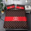 Gucci Brown Red Bedding Set
