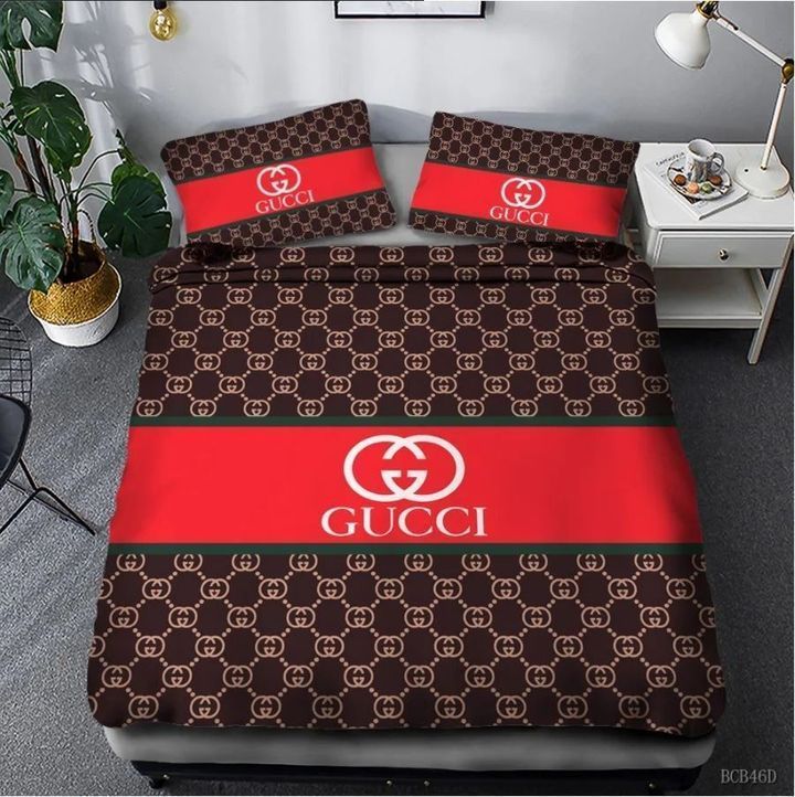 Gucci Brown Red Bedding Set Gucci Brown Red Bedding Set