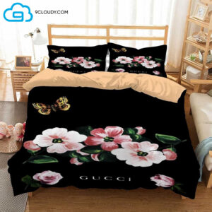 Gucci Butterfly And Floral Full Print Bedding Sets