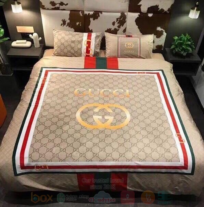 Gucci Cream Map Inspired Bedding Set Gucci Cream Map Inspired Bedding Set