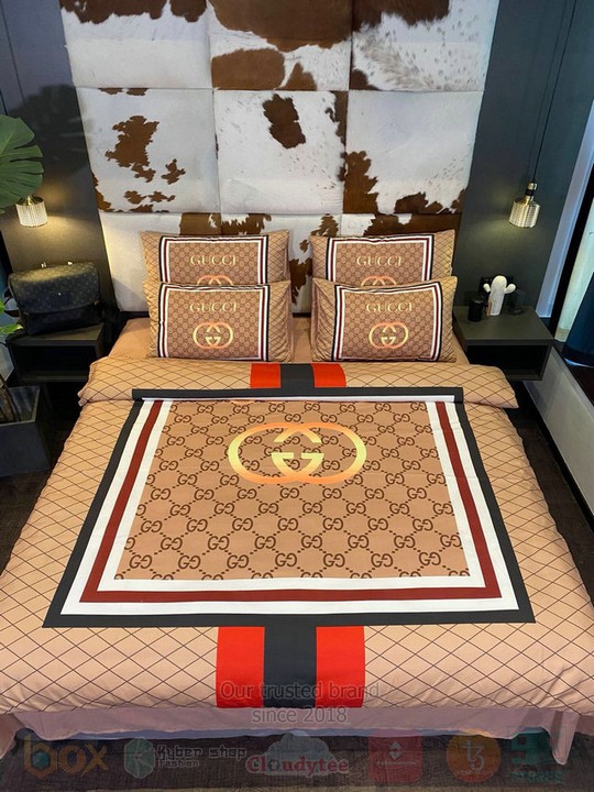 Gucci Cream-Red Inspired Bedding Set Gucci Cream-Red Inspired Bedding Set