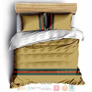 Gucci Dark Yellow Quilt Bedding Set