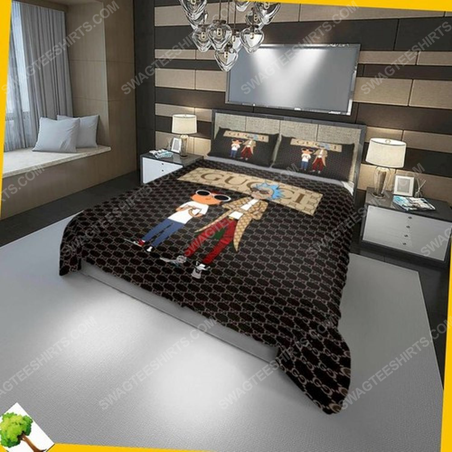 Gucci Feat Rick And Morty Full Print Duvet Cover Bedding Set Gucci Feat Rick And Morty Full Print Duvet Cover Bedding Set