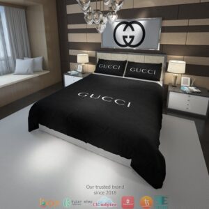 Gucci Full Black Quilt Bedding Set