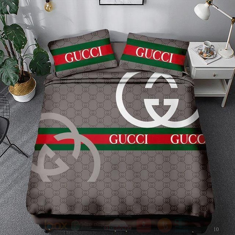Gucci Full Grey Luxury Brand Bedding Set Gucci Full Grey Luxury Brand Bedding Set