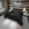 Gucci Gc Luxury Brand Black Pattern Quilt Bedding Set