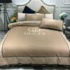 Gucci Gc Luxury Brand Light Brown Bedding Set
