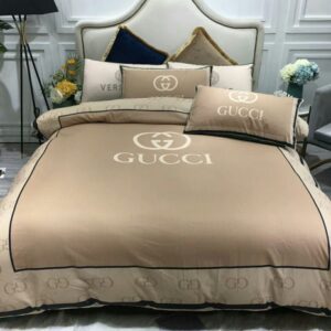 Gucci Gc Luxury Brand Light Brown Bedding Set
