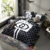 Gucci Gc Pattern Luxury Brand Blue Bedding Set