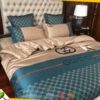 Gucci Gc Pattern Luxury Brand Dark Teal Bedding Set