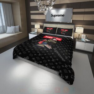 Gucci Girl Supreme Black Luxury Brand Bedding Set