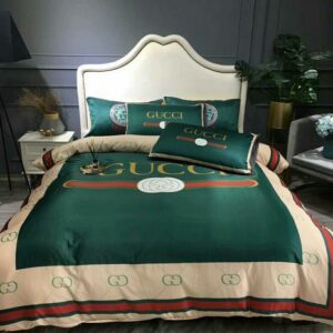 Gucci Green Khaki Style Bedding Set
