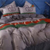 Gucci Green Red Classic Logo All Over Print Bedding Set