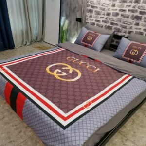 Gucci Grey-Brown Inspired Bedding Set