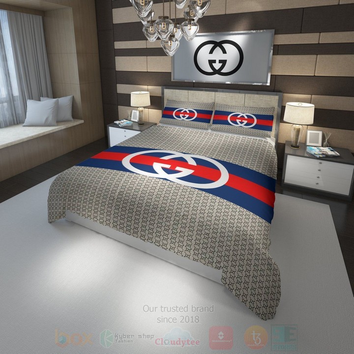 Gucci Grey Inspired Bedding Set Gucci Grey Inspired Bedding Set