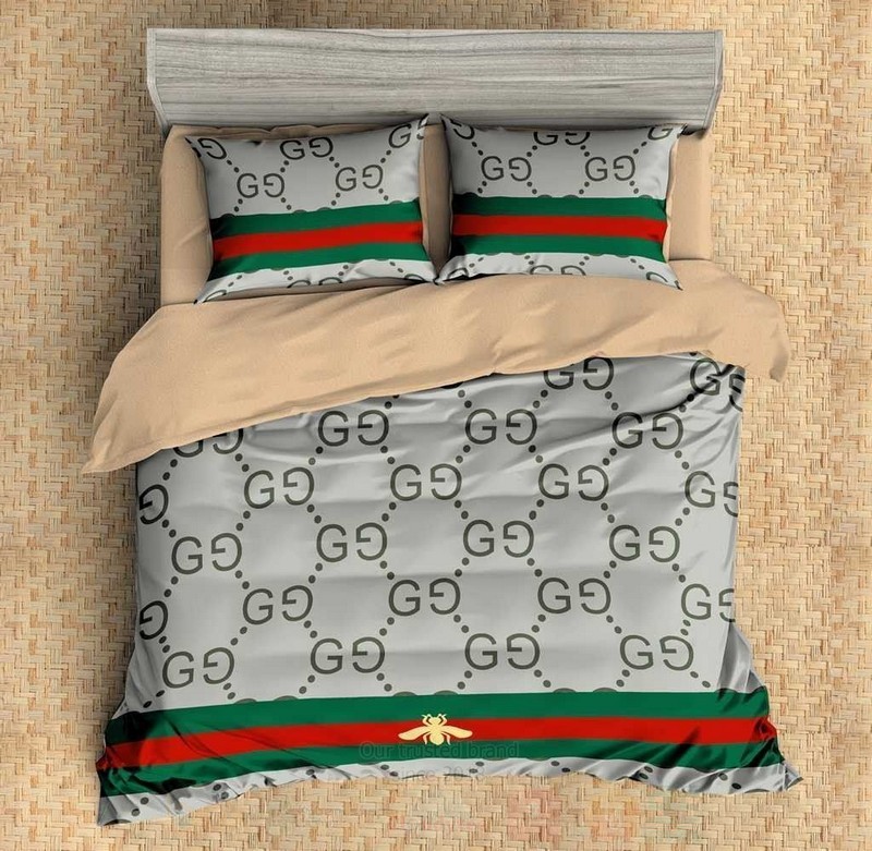Gucci Grey Luxury Brand Bedding Set Gucci Grey Luxury Brand Bedding Set