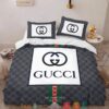 Gucci Grey White Quilt Bedding Set