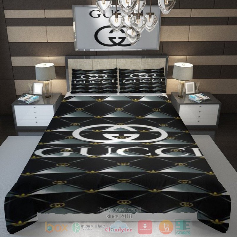Gucci Italian Luxury Brand Black Quilt Bedding Set Gucci Italian Luxury Brand Black Quilt Bedding Set