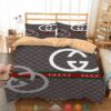 Gucci Light Grey Red Green Stripe Quilt Bedding Set