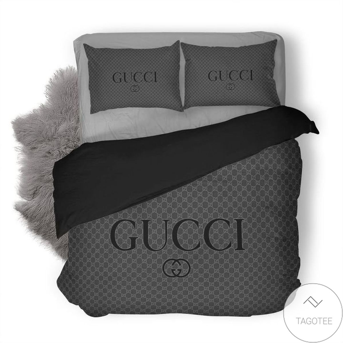 Gucci Logo All Black Bedding Set Gucci Logo All Black Bedding Set