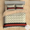 Gucci Logo Minimalism Red Stripe Bedding Set