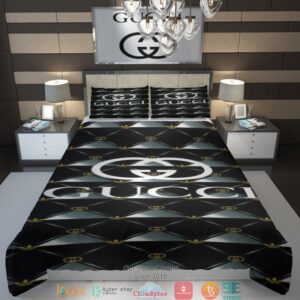 Gucci Luxury Black Quilt Bedding Set