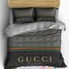 Gucci Luxury Brand Grey Quilt Bedding Set