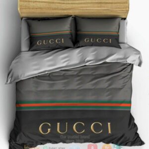 Gucci Luxury Brand Grey Quilt Bedding Set