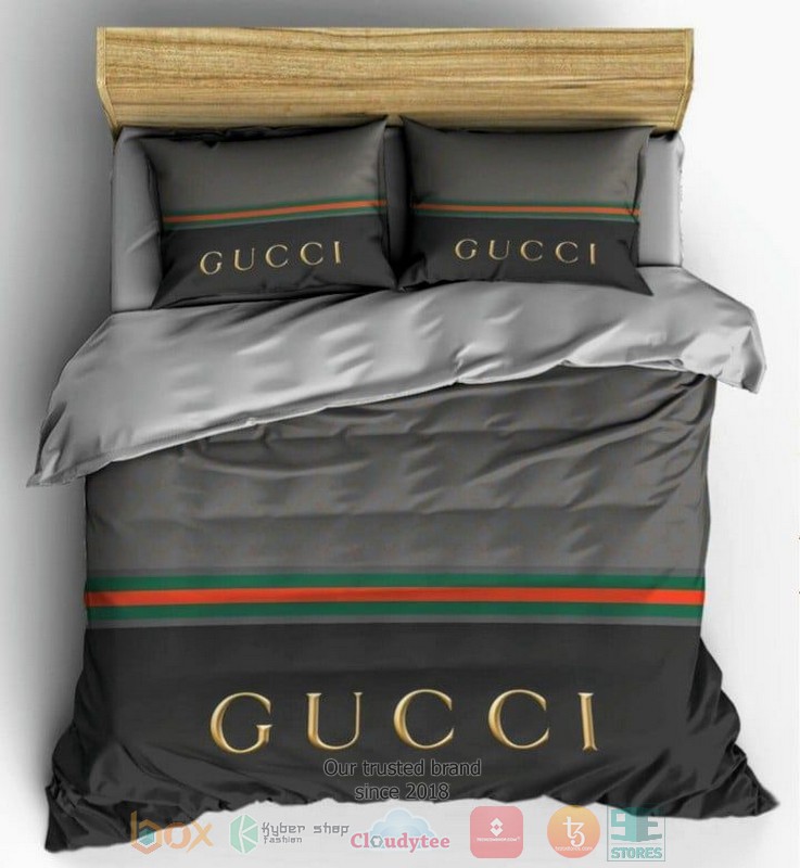 Gucci Luxury Brand Grey Quilt Bedding Set Gucci Luxury Brand Grey Quilt Bedding Set