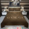 Gucci Luxury Brown Quilt Bedding Set