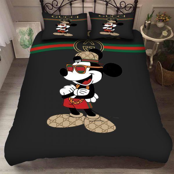 Gucci Mickey Black Bedding Set Gucci Mickey Black Bedding Set