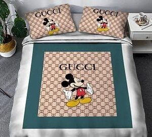 Gucci Mickey Blue Bedding Set
