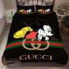Gucci Mickey Cute Black Duvet Cover Sheet Cover Pillow Cases Luxury Bedding Sets